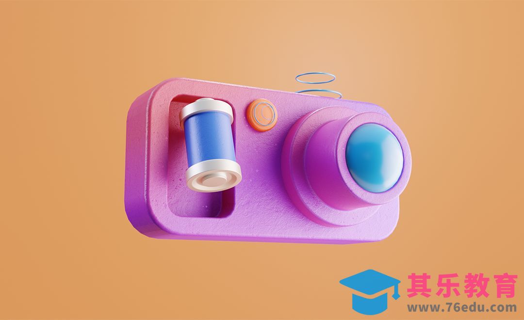 Blender-卡通照相机图标渲染[虎课网Blender视频教程][Blender建模教程MP4教程全集 ]-第1张图片-我要自学网