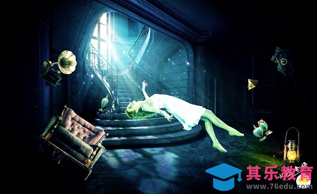 PS-古堡漂浮-暗黑[平面设计视频教程][海报设计MP4高清全集 ]-第1张图片-我要自学网