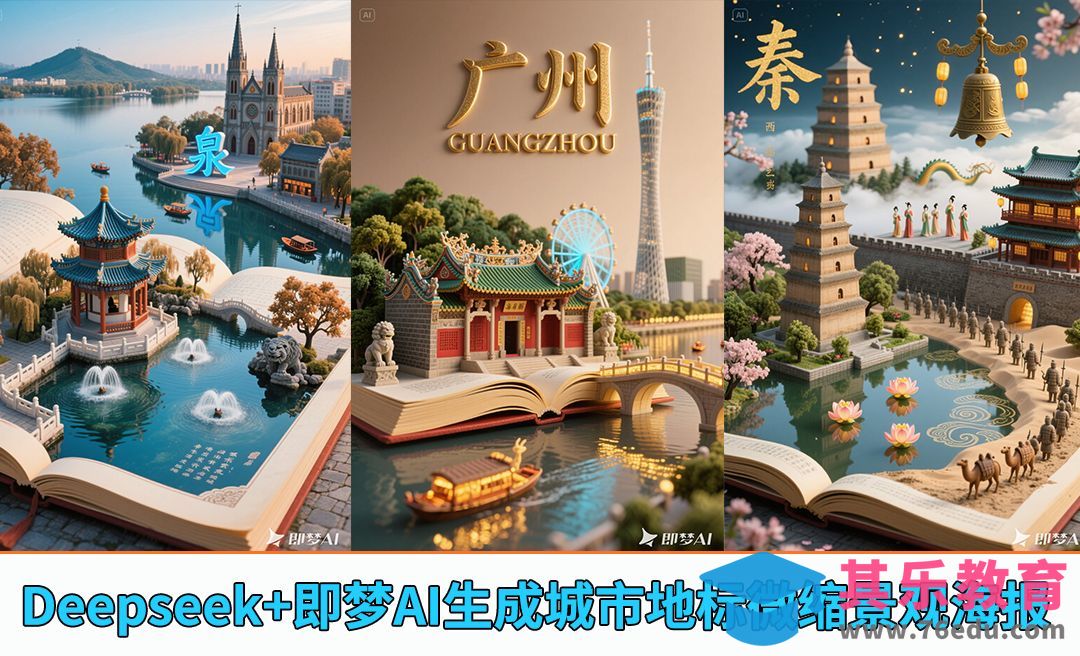 Deepseek+即梦AI-生成城市地标微缩景观海报[虎课网AICG人工智能视频教程][MP4高清全集 ]-第1张图片-我要自学网