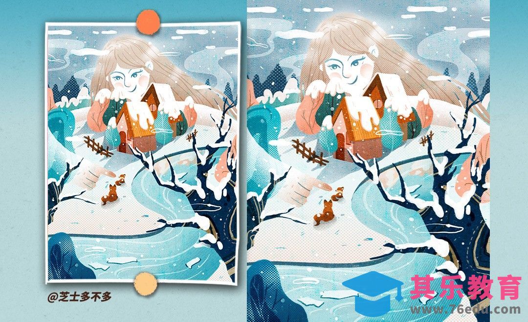 PS-冬日唯美肌理插画[虎课网绘画插画视频教程][ipad商业插画MP4教程全集 ]-第1张图片-我要自学网