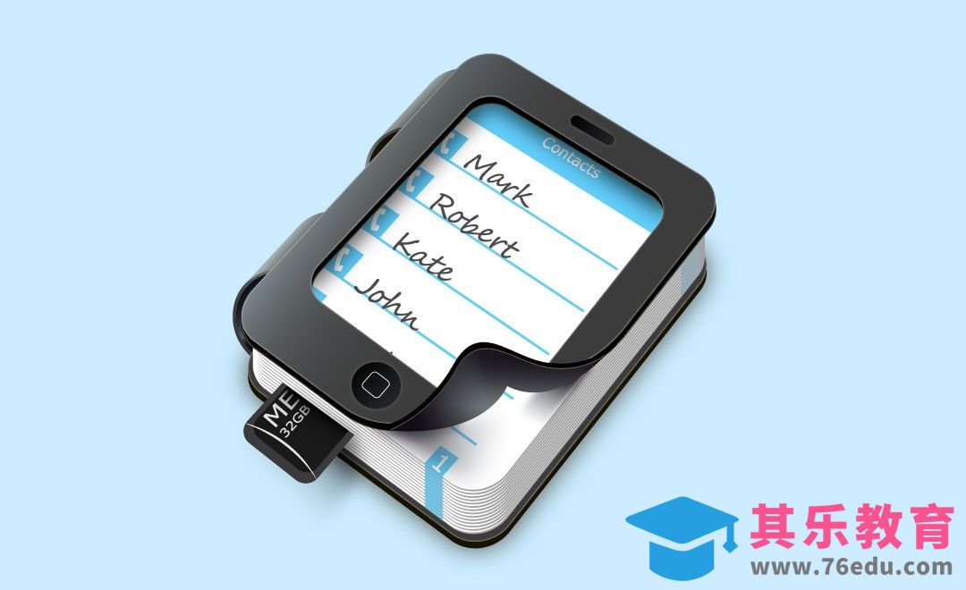 AI-写实电话本记事本图标[虎课网UI设计视频教程][UI设计教程全集MP4 ]-第1张图片-我要自学网