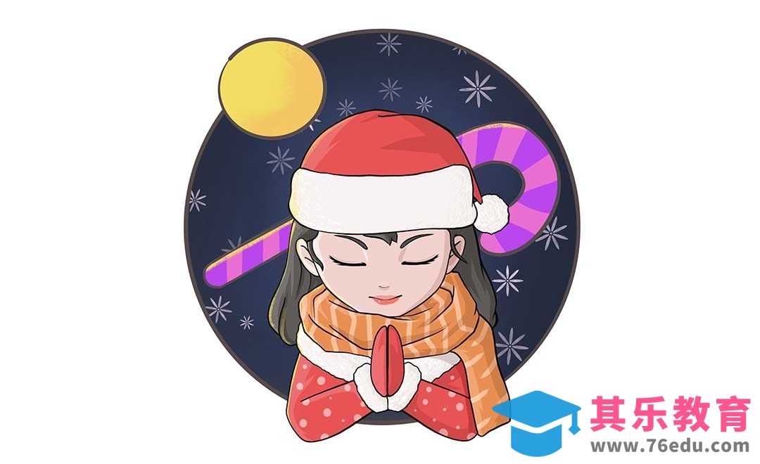 Procreate-圣诞女孩头像-iPad绘画[虎课网绘画插画视频教程][ipad商业插画MP4教程全集 ]-第1张图片-我要自学网