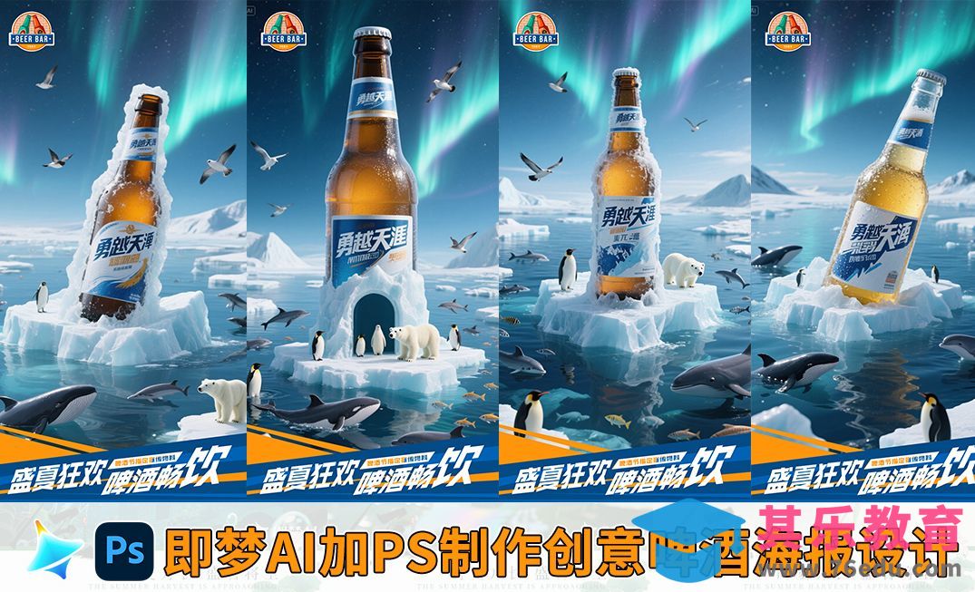 即梦AI+PS-创意啤酒海报设计[虎课网AICG人工智能视频教程][MP4高清全集 ]-第1张图片-我要自学网