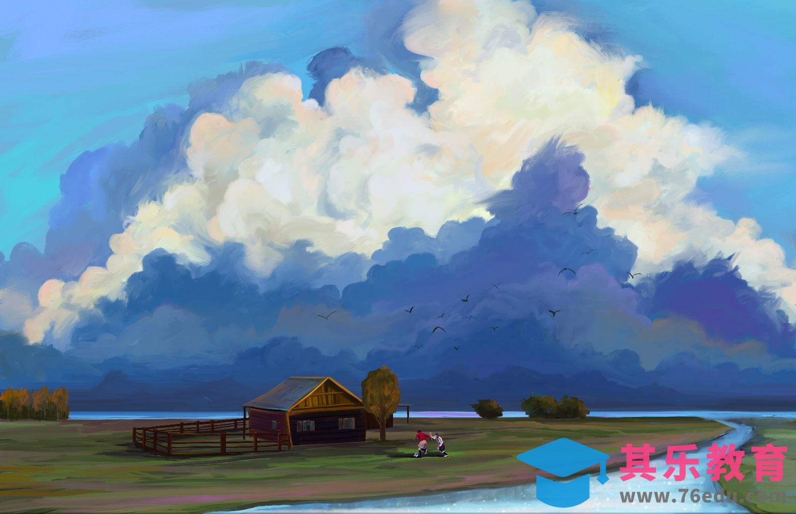 PS-板绘-CG场景河边牧场[虎课网绘画插画视频教程][ipad商业插画MP4教程全集 ]-第1张图片-我要自学网