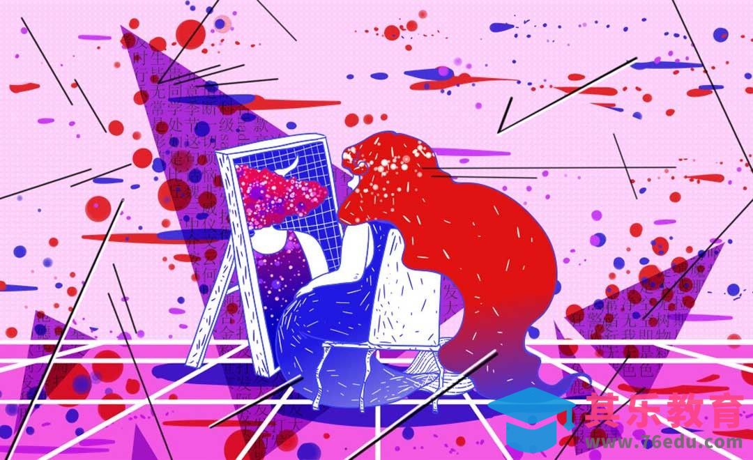 SAI-板绘平面插画-人鱼小姐在镜子里看见了蘑菇[虎课网绘画插画视频教程][ipad商业插画MP4教程全集 ]-第1张图片-我要自学网