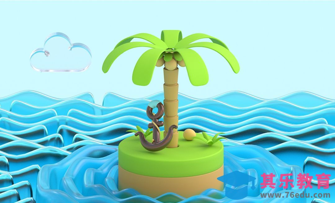 C4D+阿诺德-海岛模型全流程[虎课网C4D设计视频教程][产品数码建模MP4教程全集 ]-第1张图片-我要自学网