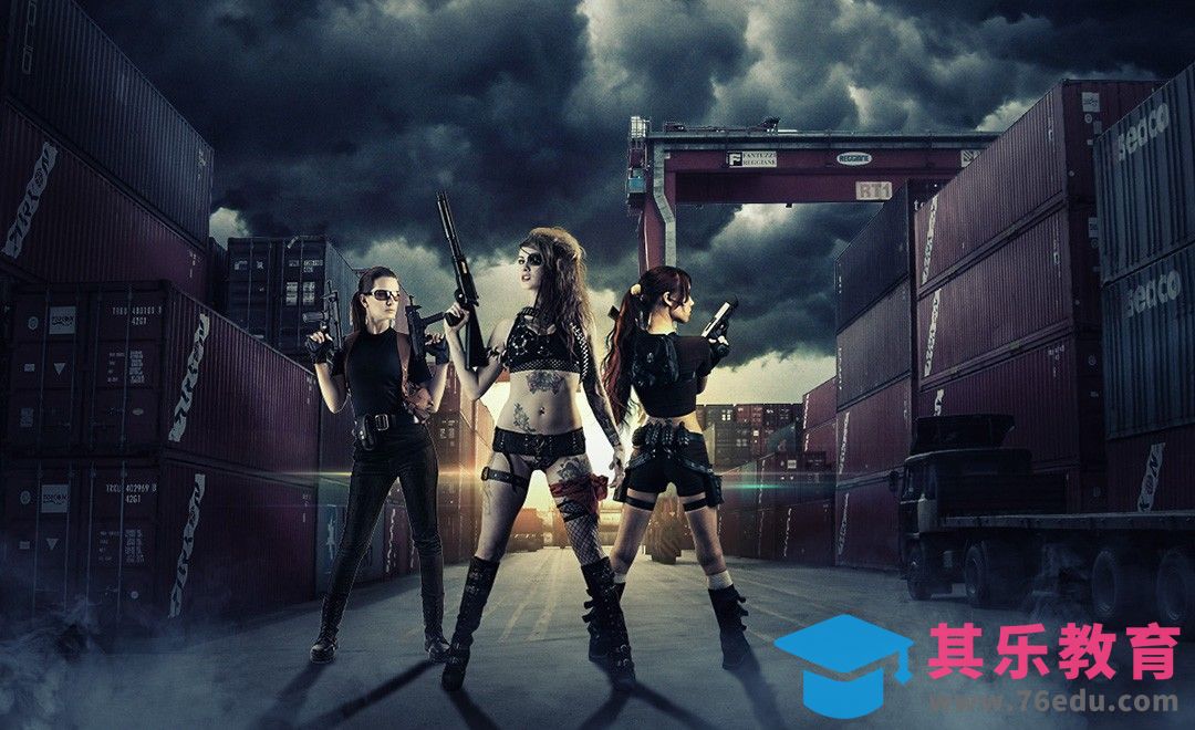 PS-女雇佣兵暗黑合成[平面设计视频教程][海报设计MP4高清全集 ]-第1张图片-我要自学网