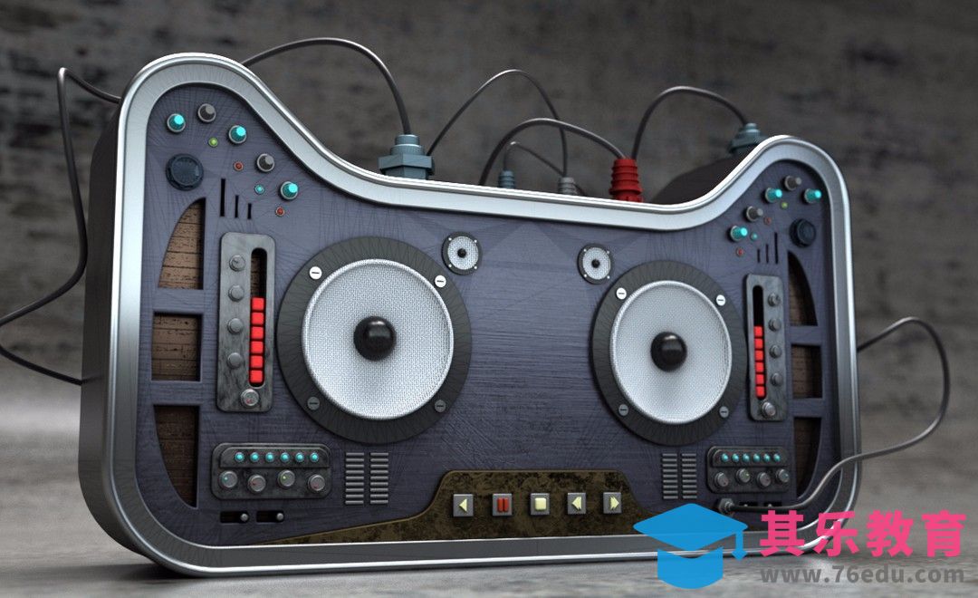 C4D+OC-朋克音响建模渲染（上集）[虎课网C4D设计视频教程][产品数码建模MP4教程全集 ]-第1张图片-我要自学网