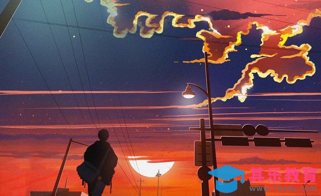 PS-板绘插画-傍晚与我[虎课网绘画插画视频教程][ipad商业插画MP4教程全集 ]-第1张图片-我要自学网