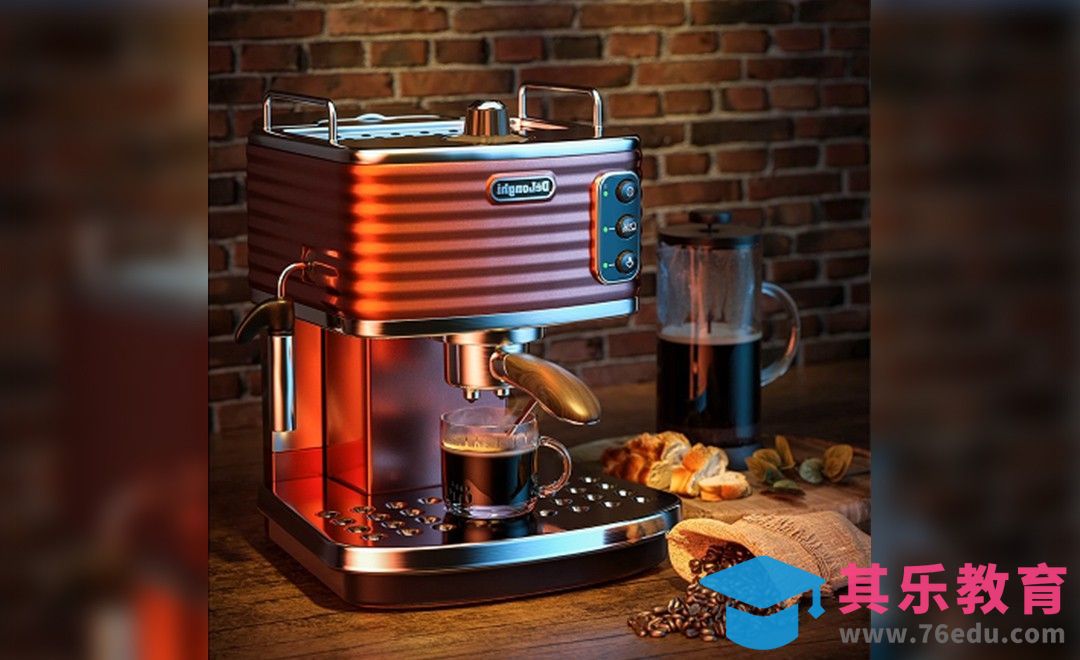 C4D+OC-红色咖啡机场景渲染（一）[虎课网C4D设计视频教程][产品数码建模MP4教程全集 ]-第1张图片-我要自学网