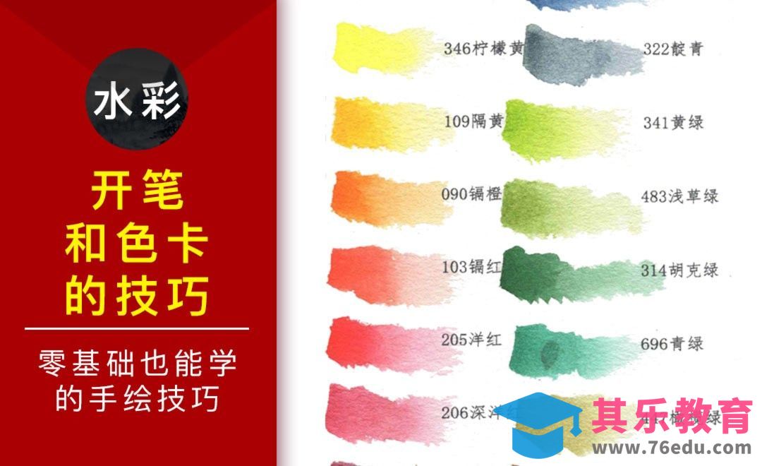 水彩-开笔和色卡的技巧-零基础也能学的水彩技法[虎课网绘画插画视频教程][ipad商业插画MP4教程全集 ]-第1张图片-我要自学网