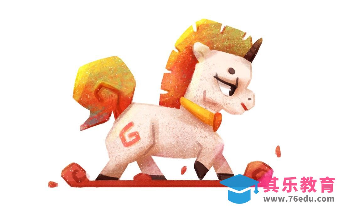 ps手绘-彩虹小马[虎课网绘画插画视频教程][ipad商业插画MP4教程全集 ]-第1张图片-我要自学网