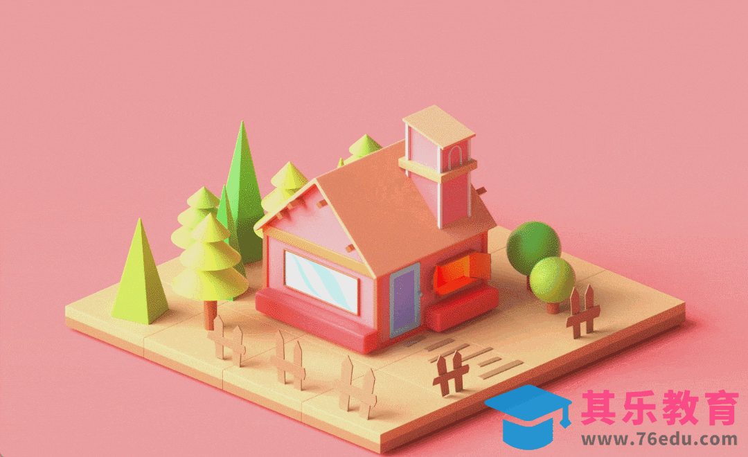 C4D+OC-房屋建模-小房子创意动画[虎课网C4D设计视频教程][产品数码建模MP4教程全集 ]-第1张图片-我要自学网