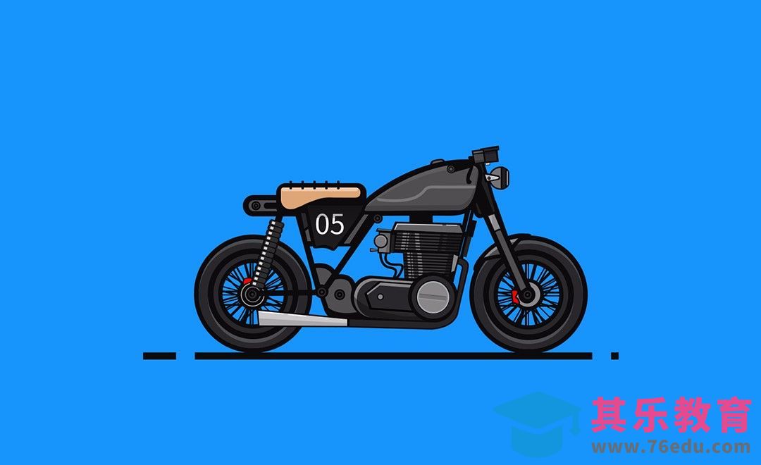 PS-鼠绘-摩托车[虎课网绘画插画视频教程][ipad商业插画MP4教程全集 ]-第1张图片-我要自学网
