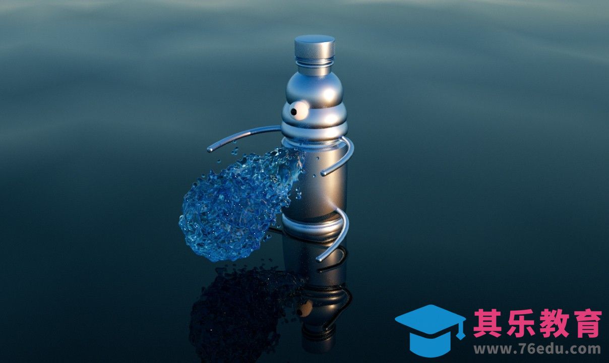 C4D+Realflow-卡通水壶喷水[虎课网C4D设计视频教程][产品数码建模MP4教程全集 ]-第1张图片-我要自学网