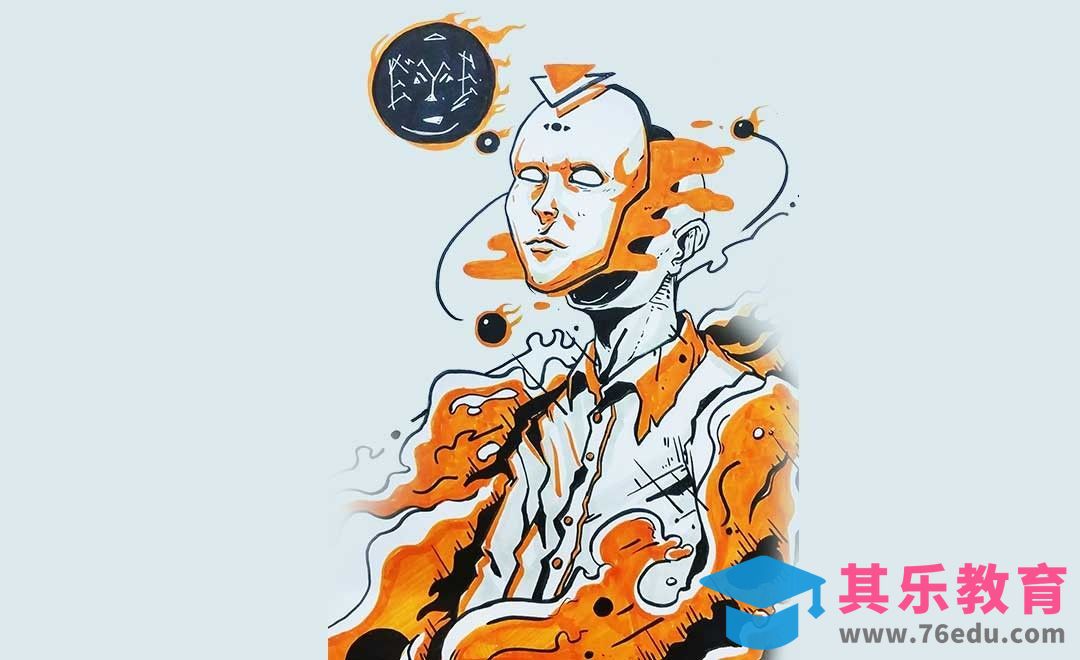 马克笔-商业插画手绘教程-无脸男[虎课网绘画插画视频教程][ipad商业插画MP4教程全集 ]-第1张图片-我要自学网