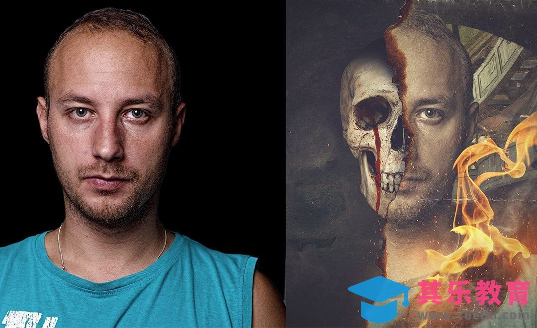 PS-半骷髅创意人像合成[虎课网最新视频教程][免费高清MP4教程全集 ]-第1张图片-我要自学网