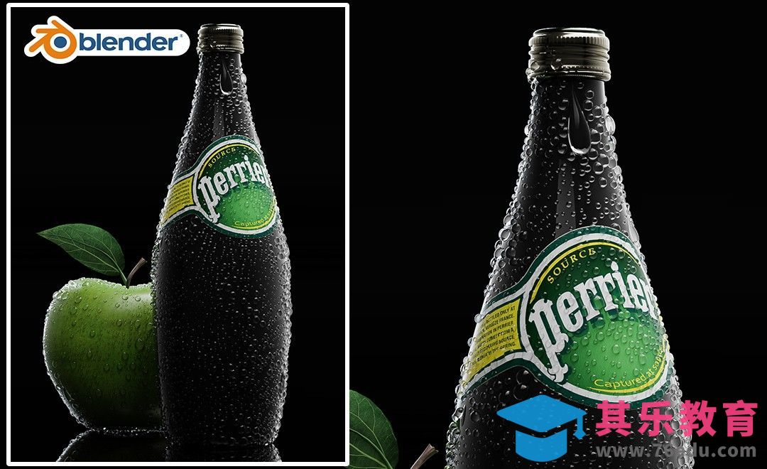 Blender-青苹果酒水冷凝水场景建模[虎课网Blender视频教程][Blender建模教程MP4教程全集 ]-第1张图片-我要自学网