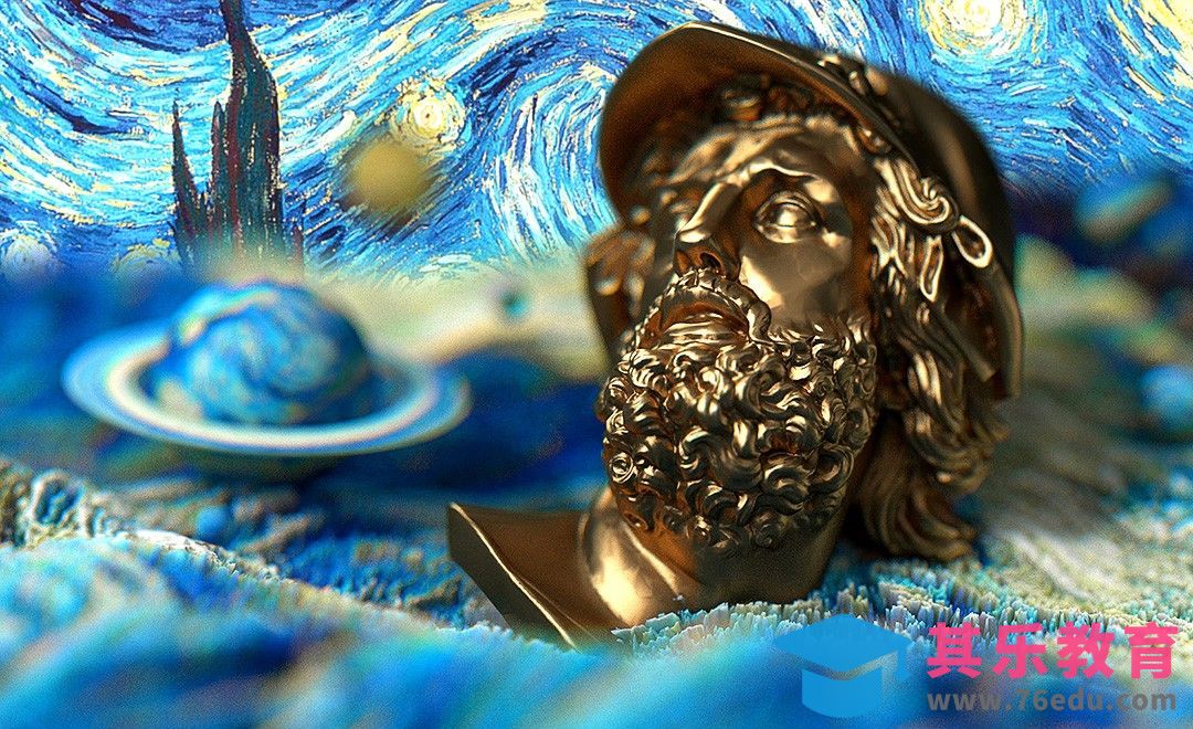 C4D-我不是梵高场景制作[虎课网C4D设计视频教程][产品数码建模MP4教程全集 ]-第1张图片-我要自学网