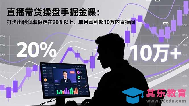 直播带货操盘手掘金课:打造出利润率稳定在20%以上、单月盈利超10万的直播间-第1张图片-我要自学网 直播带货操盘手掘金课:打造出利润率稳定在20%以上、单月盈利超10万的直播间-第1张图片-我要自学网