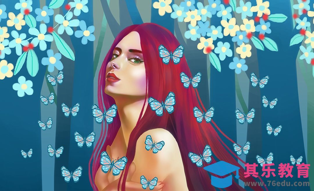 PS- 版绘插画-森林少女[虎课网绘画插画视频教程][ipad商业插画MP4教程全集 ]-第1张图片-我要自学网