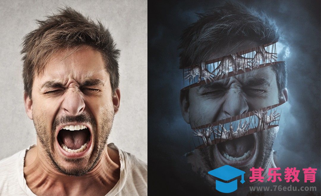 PS-压力与宣泄主题创意合成[虎课网最新视频教程][免费高清MP4教程全集 ]-第1张图片-我要自学网