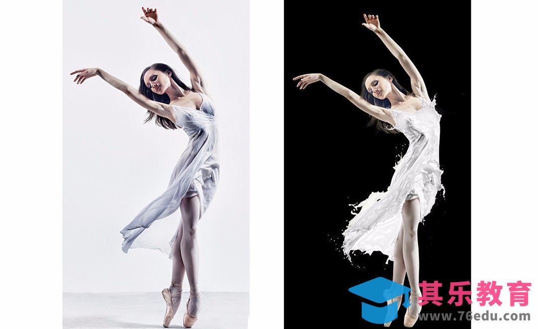 PS-牛奶裙特效·飘逸舞女[平面设计视频教程][海报设计MP4高清全集 ]-第1张图片-我要自学网