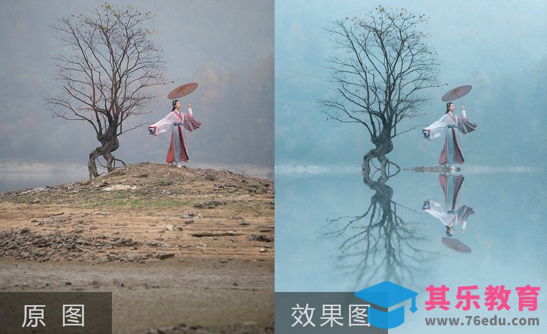 PS-唯美古风人像水面倒影[虎课网手机摄影入门视频教程][MP4产品摄影教程全集 ]-第1张图片-我要自学网