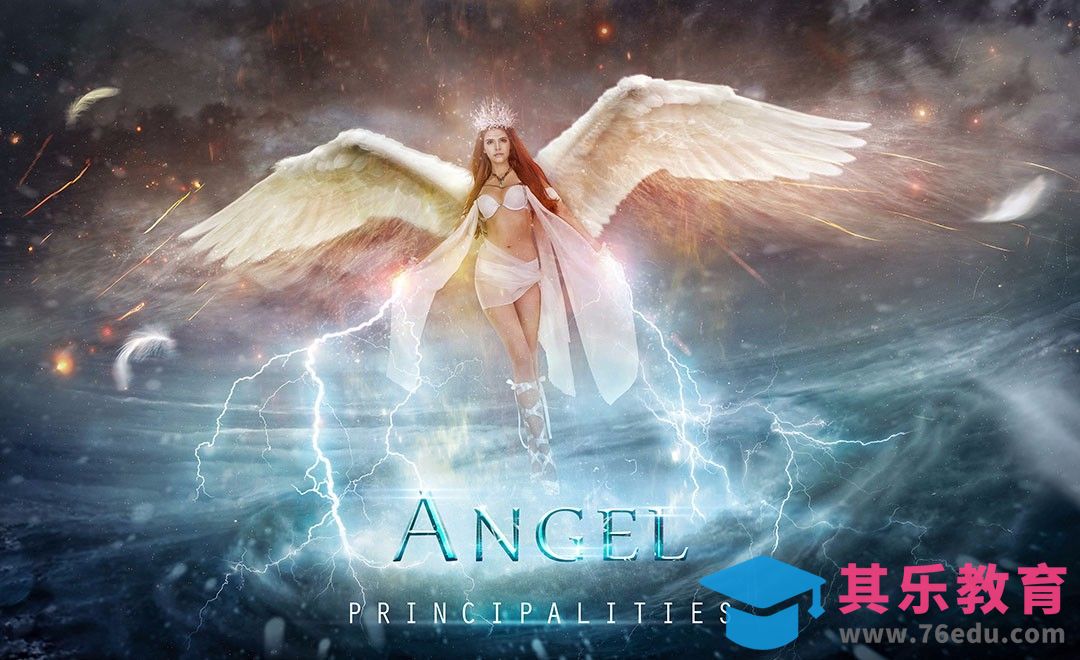PS-降临天使-神话人物合成[虎课网平面设计视频教程][图片排版配色MP4高清全集 ]-第1张图片-我要自学网