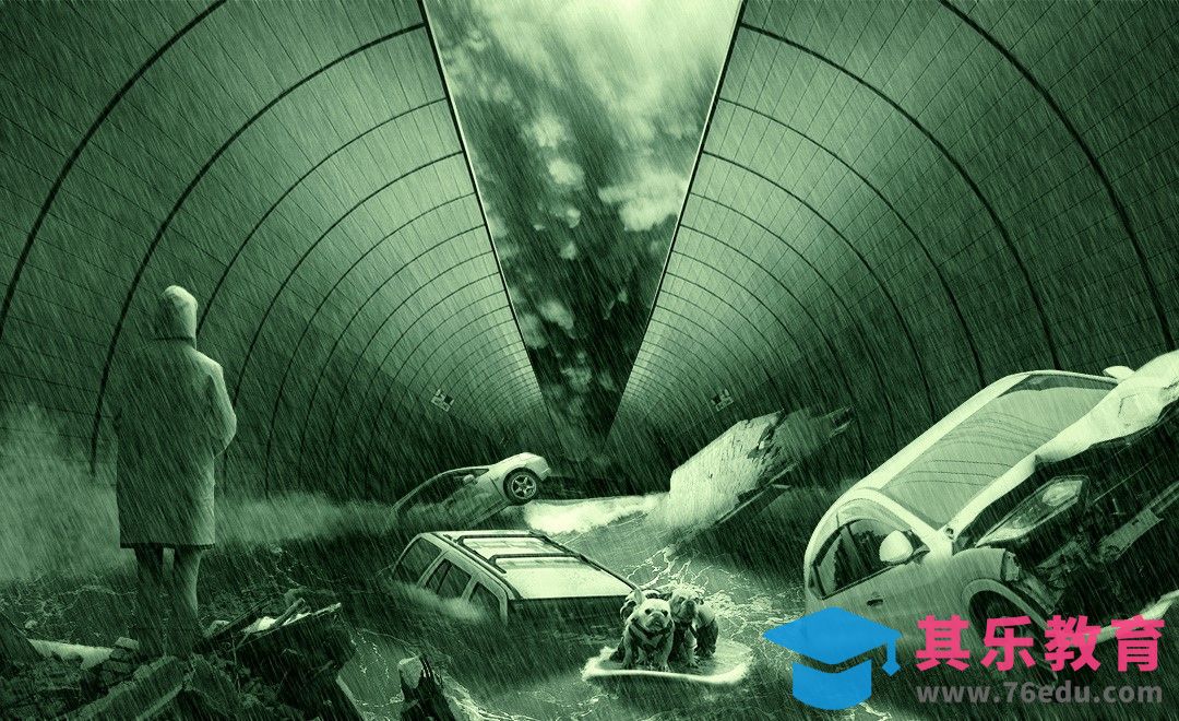 PS-洪灾场景合成[平面设计视频教程][海报设计MP4高清全集 ]-第1张图片-我要自学网