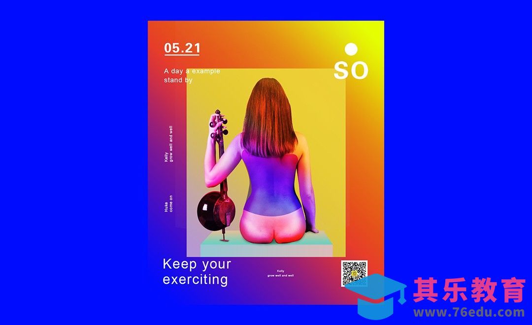 PS-时尚人物渐变海报[虎课网平面设计视频教程][图片排版配色MP4高清全集 ]-第1张图片-我要自学网