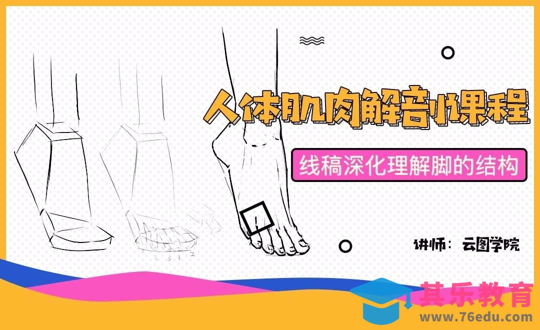 线稿深化理解脚的结构和画法-人体肌肉解剖课程[虎课网绘画插画视频教程][ipad商业插画MP4教程全集 ]-第1张图片-我要自学网