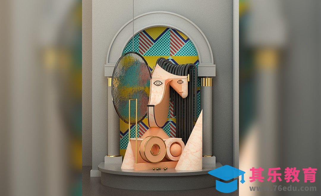 C4D+OC-抽象画场景搭建与渲染（上）[虎课网C4D设计视频教程][产品数码建模MP4教程全集 ]-第1张图片-我要自学网