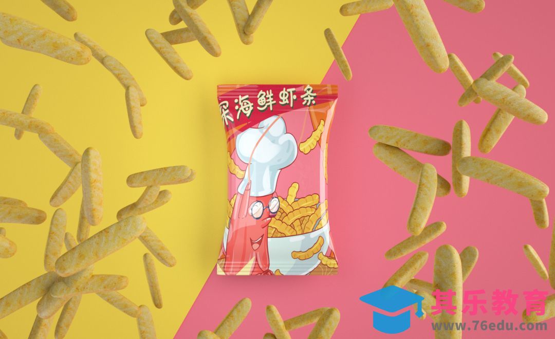 C4D+OC-虾条环绕下落效果[虎课网C4D设计视频教程][产品数码建模MP4教程全集 ]-第1张图片-我要自学网