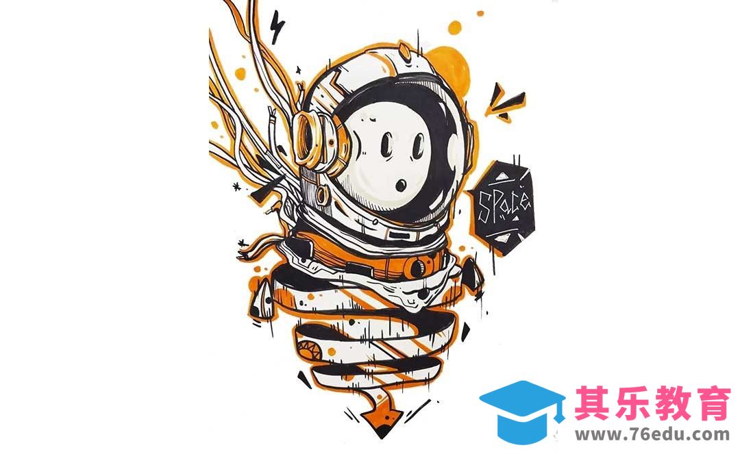 商业插画手绘教程-宇航员space[虎课网绘画插画视频教程][ipad商业插画MP4教程全集 ]-第1张图片-我要自学网