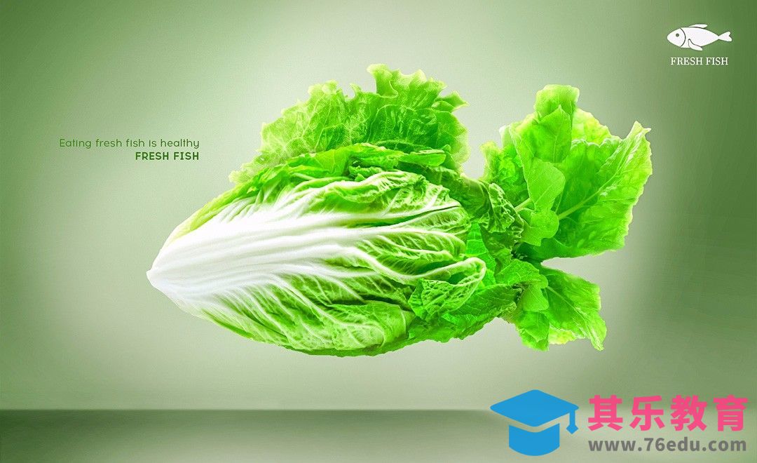 PS-蔬菜鱼创意合成[虎课网平面设计视频教程][图片排版配色MP4高清全集 ]-第1张图片-我要自学网