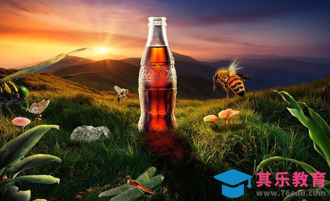 PS-暖阳下的可乐-产品宣传[平面设计视频教程][海报设计MP4高清全集 ]-第1张图片-我要自学网