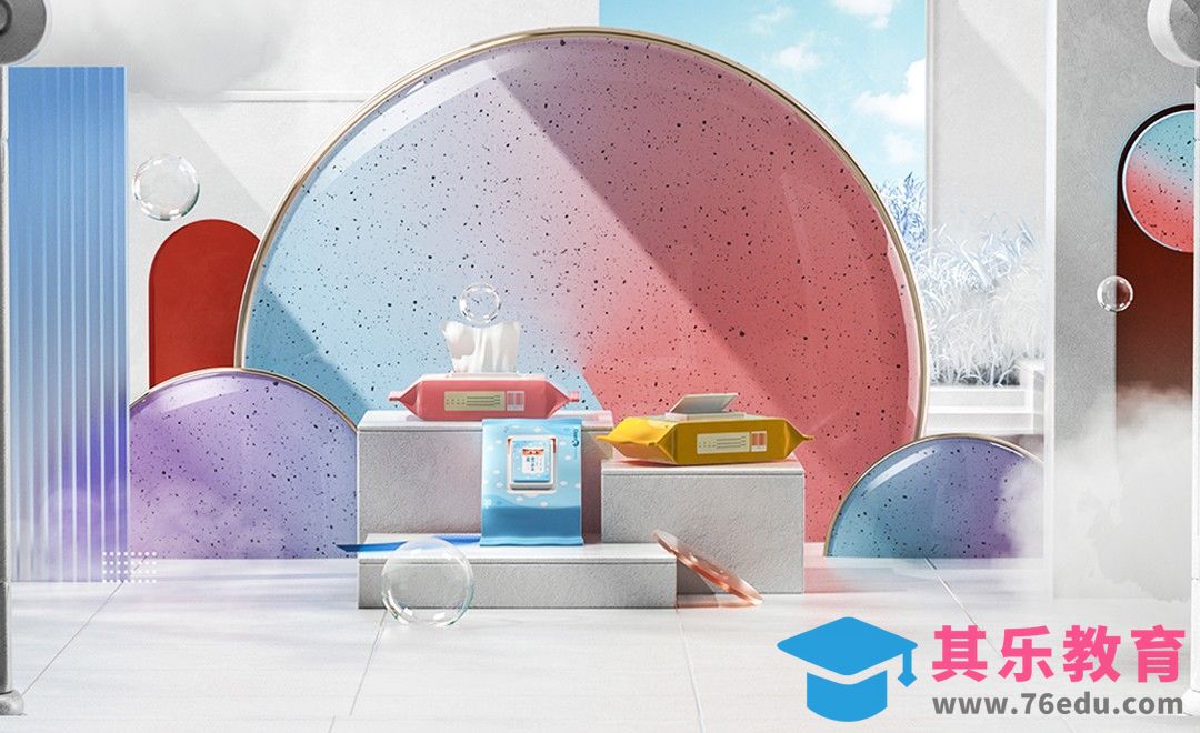 C4D+OC-面巾纸艺术场景渲染[虎课网C4D设计视频教程][产品数码建模MP4教程全集 ]-第1张图片-我要自学网