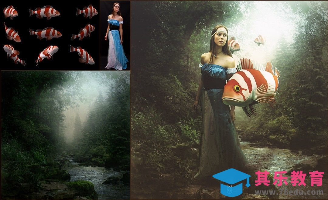 PS-森林鱼族女神纯净之美[虎课网最新视频教程][免费高清MP4教程全集 ]-第1张图片-我要自学网