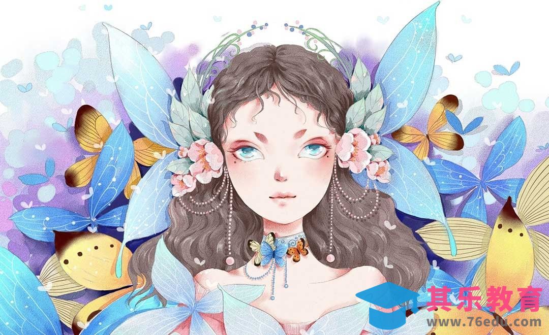 PS+SAI-小清新插画《蝶》[虎课网绘画插画视频教程][ipad商业插画MP4教程全集 ]-第1张图片-我要自学网