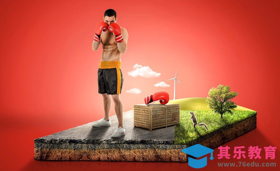 PS-拳击土立方合成[平面设计视频教程][海报设计MP4高清全集 ]-第1张图片-我要自学网