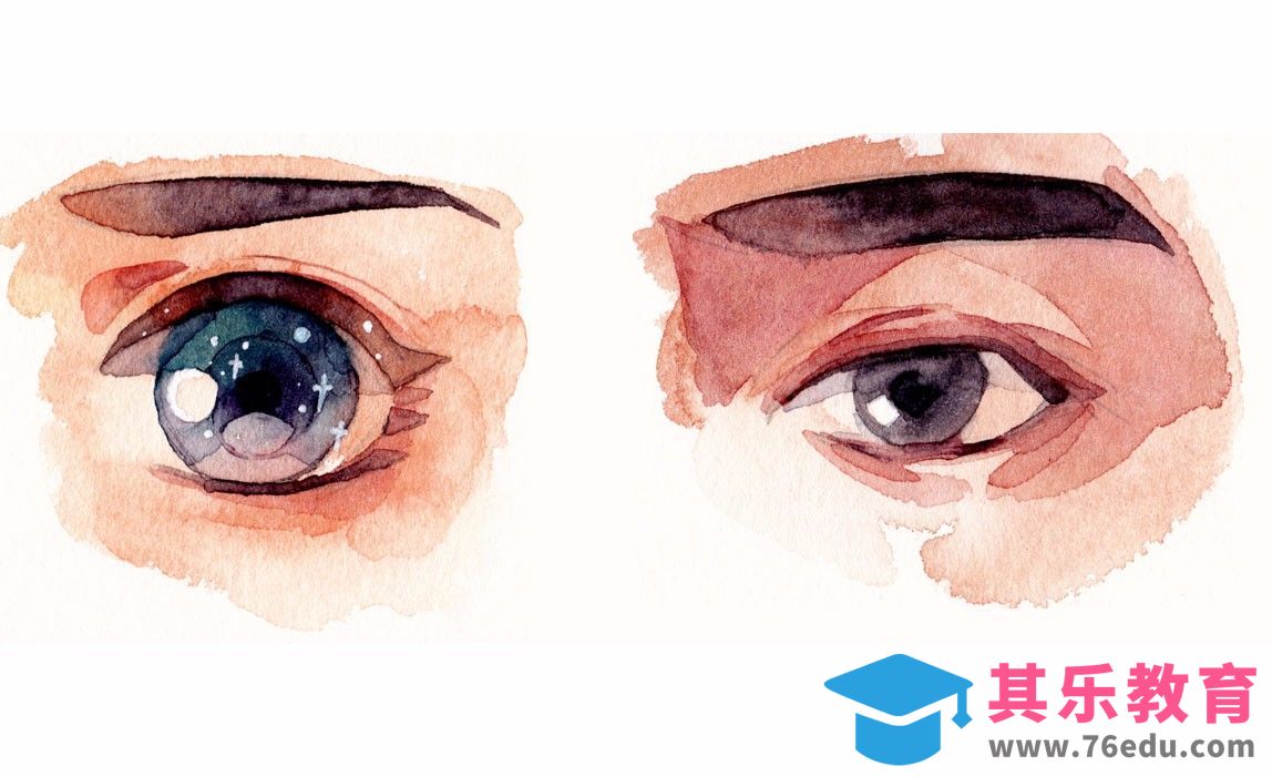 水彩-眼睛的简易理解与画法[虎课网绘画插画视频教程][ipad商业插画MP4教程全集 ]-第1张图片-我要自学网