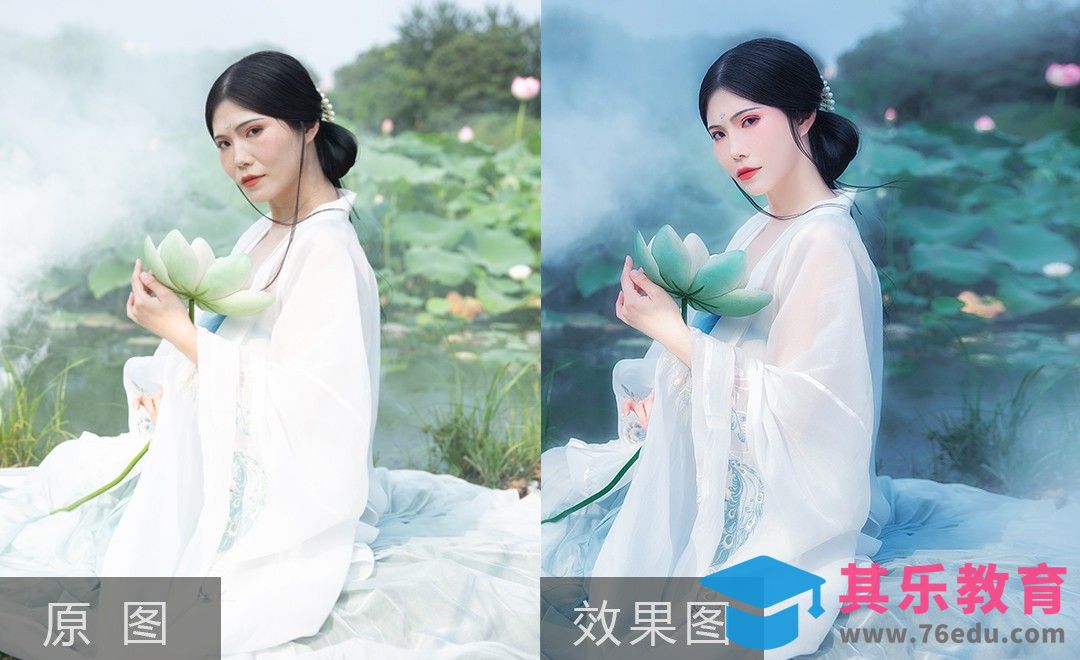 PS-荷花古风人像精修[虎课网手机摄影入门视频教程][MP4产品摄影教程全集 ]-第1张图片-我要自学网