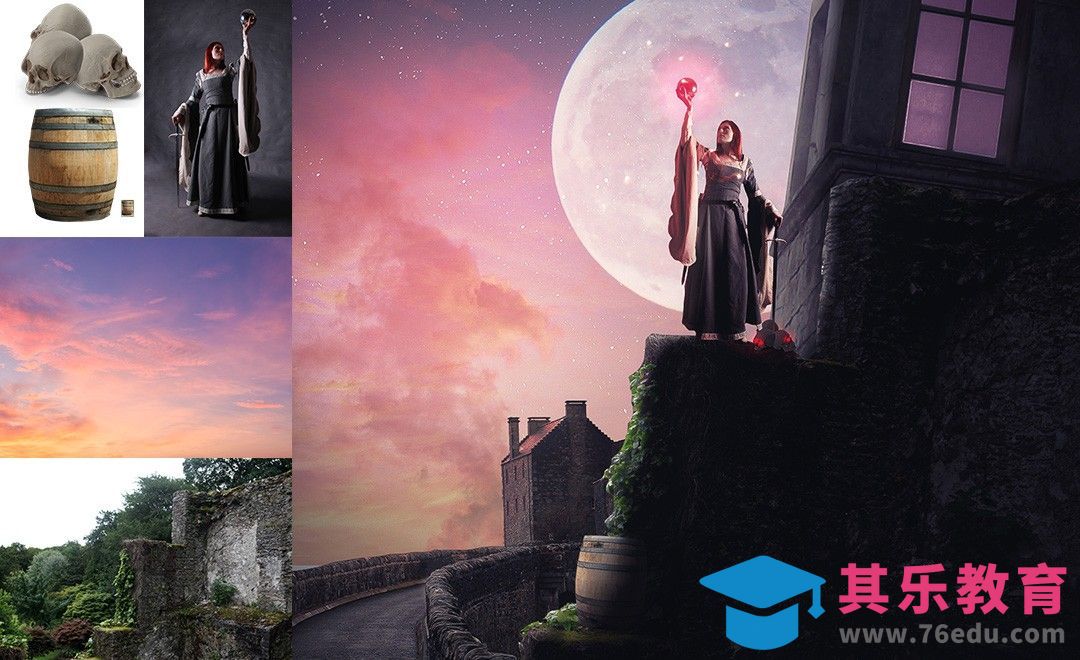 PS-月光少女创意合成[虎课网最新视频教程][免费高清MP4教程全集 ]-第1张图片-我要自学网