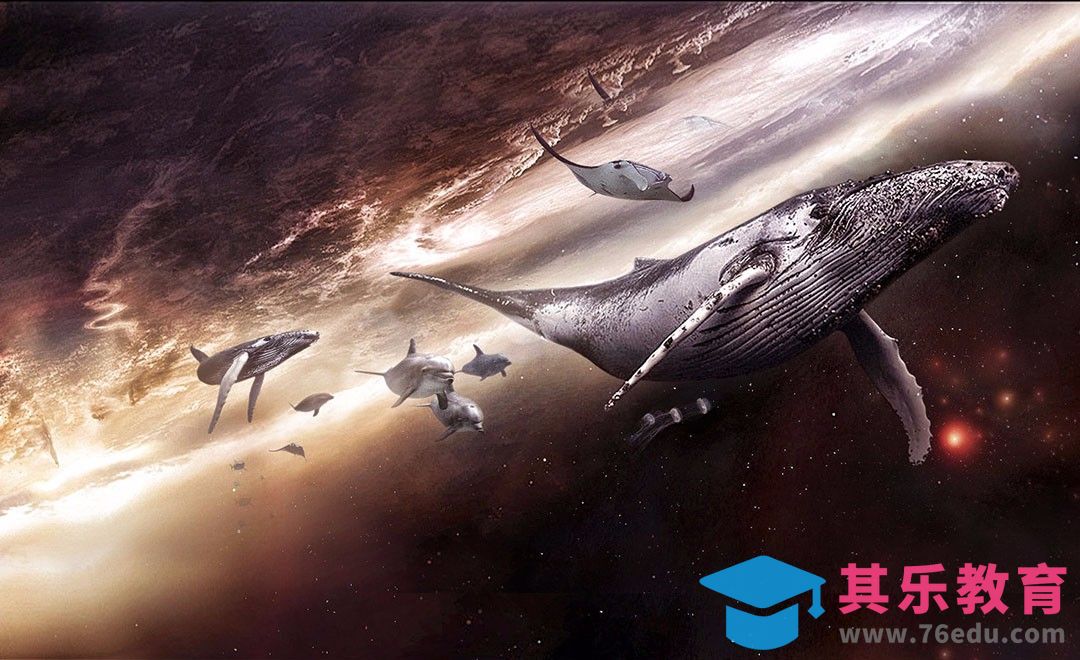 PS-鲸群太空迁徙-超现实场景[平面设计视频教程][海报设计MP4高清全集 ]-第1张图片-我要自学网