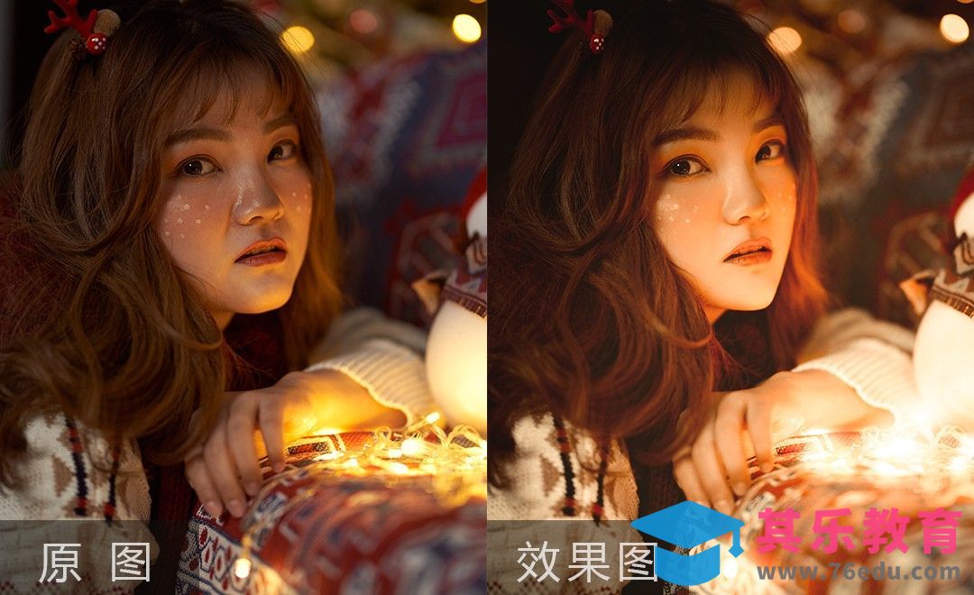 PS-圣诞小鹿妆写真精修[虎课网手机摄影入门视频教程][MP4产品摄影教程全集 ]-第1张图片-我要自学网