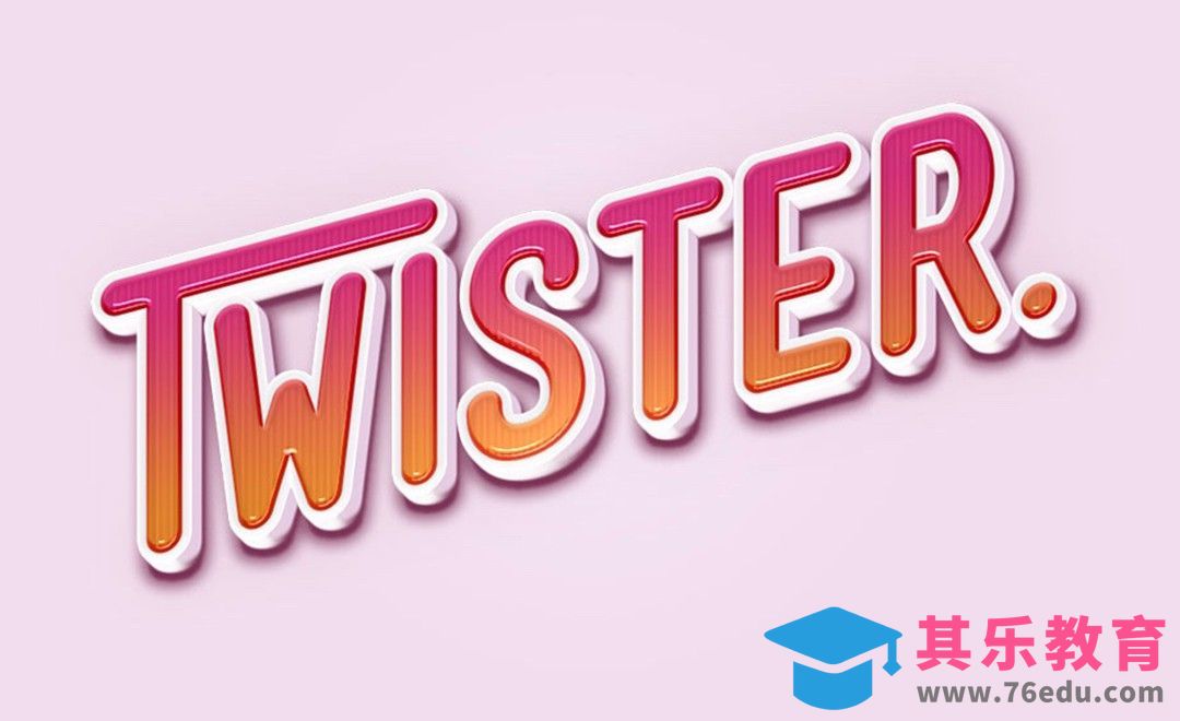 PS-立体字TWISTER[虎课网平面设计视频教程][字体设计教程MP4高清全集 ]-第1张图片-我要自学网