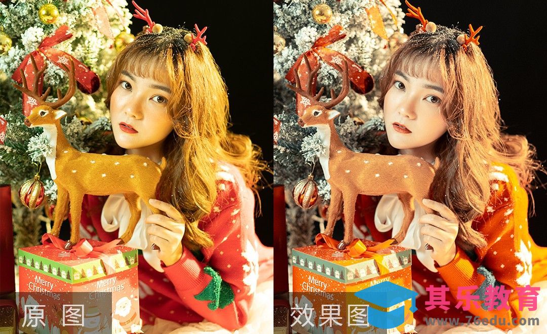 PS-红色圣诞主题人像后期修图[虎课网手机摄影入门视频教程][MP4产品摄影教程全集 ]-第1张图片-我要自学网