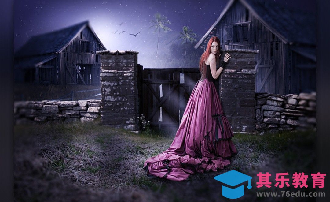 PS-紫色神秘女神合成[平面设计视频教程][海报设计MP4高清全集 ]-第1张图片-我要自学网