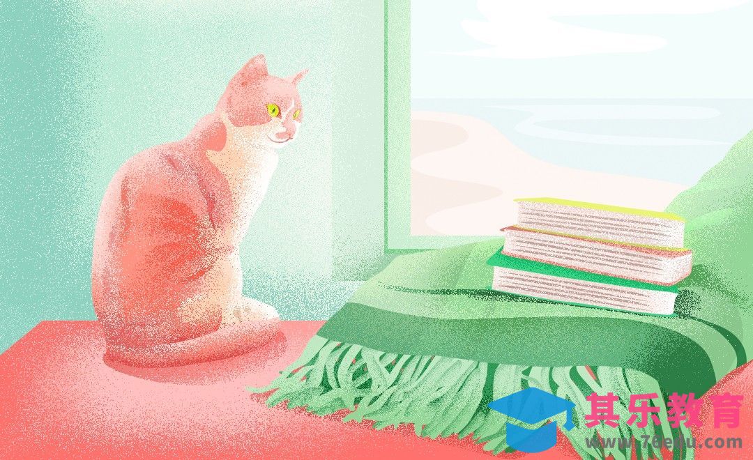 PS-鼠绘-扁平肌理窗台上的猫[虎课网绘画插画视频教程][ipad商业插画MP4教程全集 ]-第1张图片-我要自学网